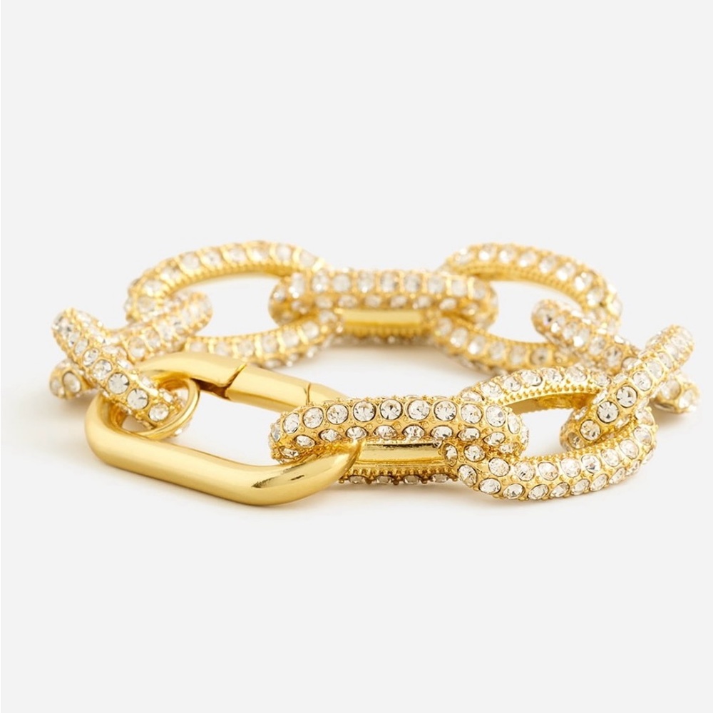 Chainlink bracelet with pavé crystals